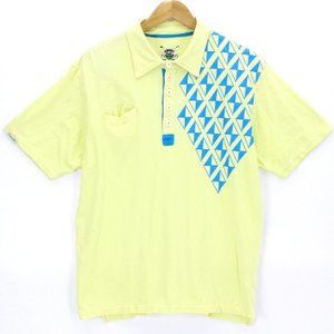 Vintage PAHR Men's Golf Shirts Polo Yellow Beige Short Sleeve Size Large 90's